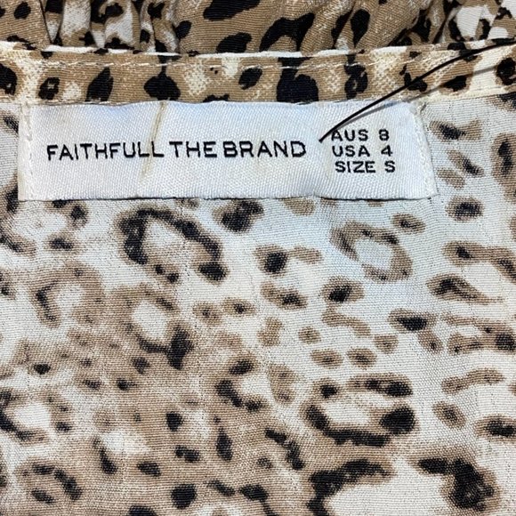 Women's Faithfull the Brand Leopard Smocked Margherita Dress Size 4‎ - Picture 8 of 9